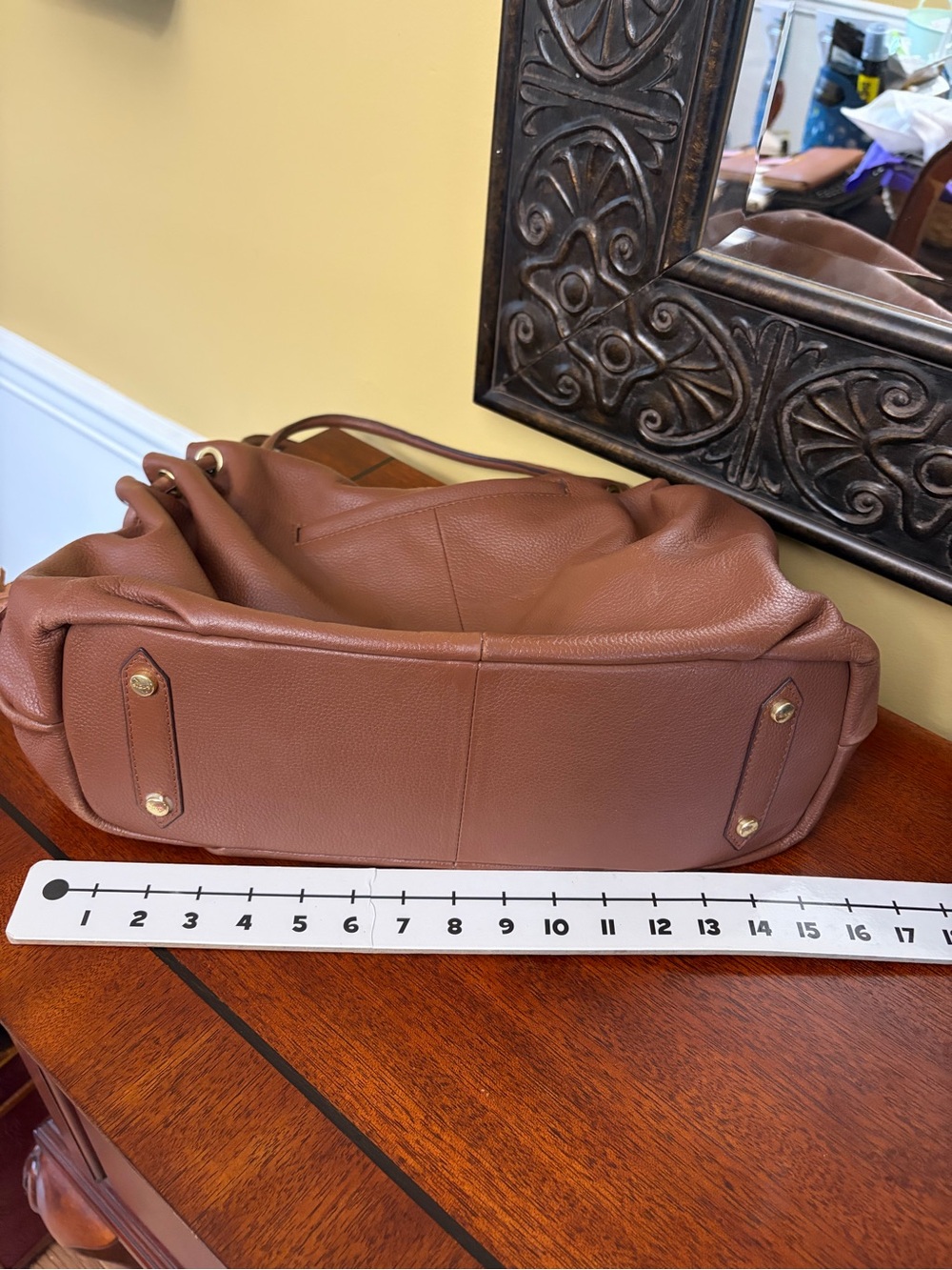 Lodis Zaria Hobo Pebbled Leather Shoulder Bag - Picture 12 of 14